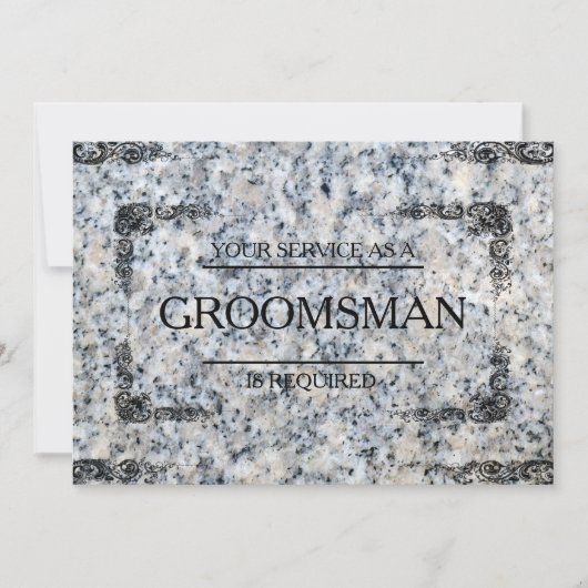 サービスはGroomsman Graniteとして要求される 招待状 (正面)