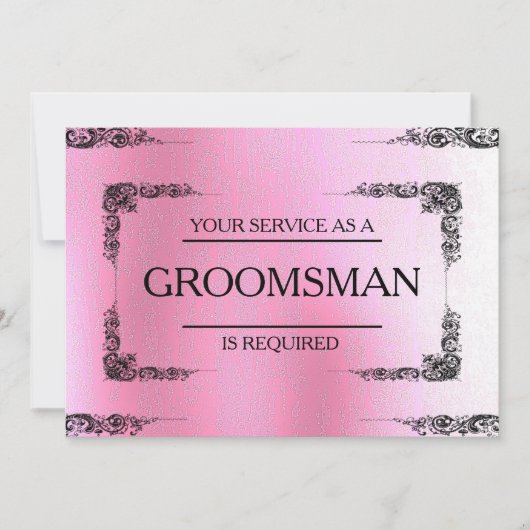 サービスはGroomsman Pinkとして要求ぼやけ済み 招待状 (正面)