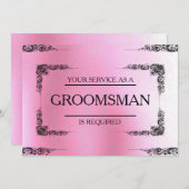 サービスはGroomsman Pinkとして要求ぼやけ済み 招待状 (正面/裏面)
