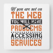 サービスへのアクセスに問題が発生します スクエア壁時計 (正面)