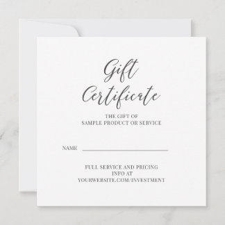 サービスまたは製品のギフト証明書