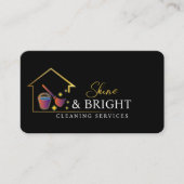サービスをスキャンして黒に接続するクリーニング 名刺 (正面)