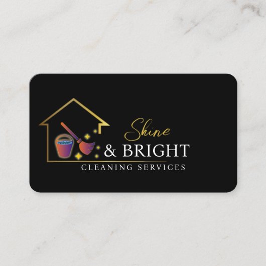 サービスをスキャンして黒に接続するクリーニング 名刺 (正面)