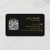 サービスをスキャンして黒に接続するクリーニング 名刺 (裏面)
