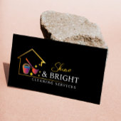 サービスをスキャンして黒に接続するクリーニング 名刺