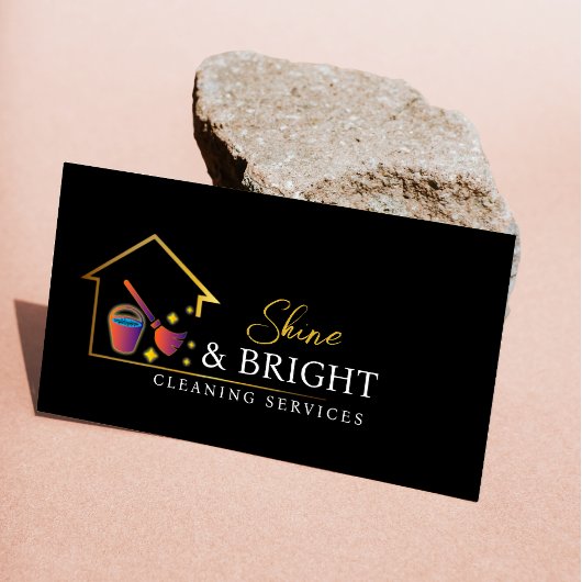 サービスをスキャンして黒に接続するクリーニング 名刺