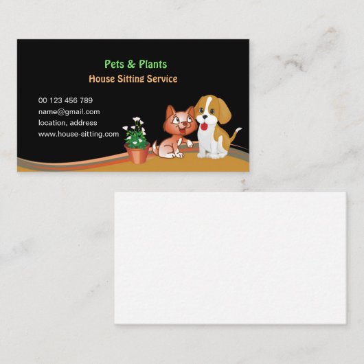 サービスを坐らせているペット及び植物のための名刺 名刺 (正面/裏面)