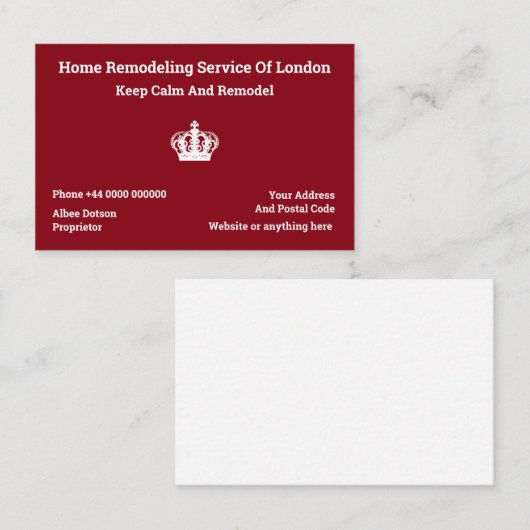 サービスイギリスのフォーマットを改造するロンドンの家 名刺 (正面/裏面)