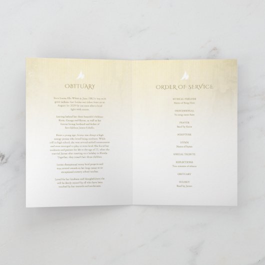 サービスクリームの葬儀のプログラム発注は上がりました プログラム (内部)