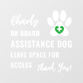 サービスドッグオンボードグリーンメディカルロゴカー ウィンドウサイン (シート)