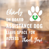 サービスドッグオンボードグリーンメディカルロゴカー ウィンドウサイン (シート2)