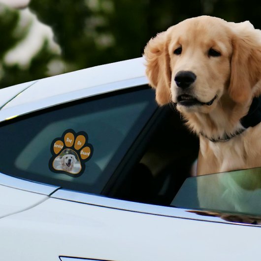 サービスドッグオンボードポープリントフォトオレンジブラック ウィンドウサイン