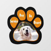 サービスドッグオンボードポープリントフォトオレンジブラック ウィンドウサイン (シート)