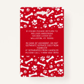 サービスドッグパーソナライズされたレッドポープリント写真ID バッジ (裏面)