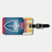 サービスドッグラベル金ゴールドブルーレッド(記号付) ラゲッジタグ (正面横)