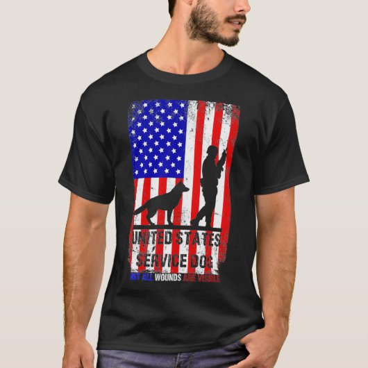 サービスドッグ人間支援動物訓練者ペット Tシャツ (正面)