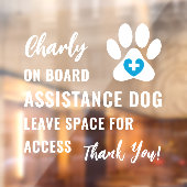 サービスドッグ同乗中 シアン ブルー 医療ロゴ カー ウィンドウサイン (シート2)