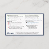 サービスドッグ情報カード：クイックファクト 名刺 (裏面)