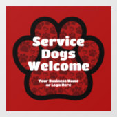 サービスドッグ歓迎 ペット用足跡プリント オーダーメイドビジネス ウィンドウサイン (シート)