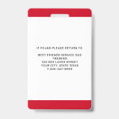 サービスドッグ訓練中 ID カード 個人写真 バッジ (裏面)