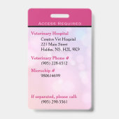 サービスドッグIDカードピンク垂直バッジ バッジ (裏面)