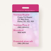 サービスドッグIDカードピンク垂直バッジ バッジ (裏面)