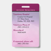 サービスドッグIDカード紫色の垂直バッジ バッジ (裏面)
