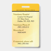 サービスドッグIDカード黄色の垂直バッジ バッジ (裏面)