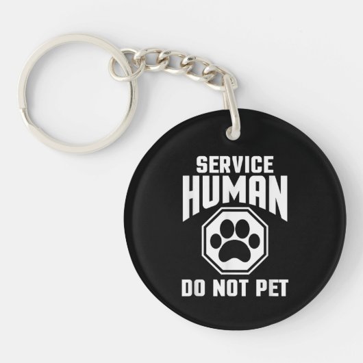 サービスハンドメイド お触り禁止 可愛い犬のフレーズ ルース キーホルダー (正面)