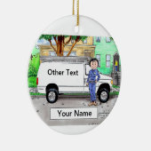 サービスバン、ホワイト – 女性 セラミックオーナメント (右)