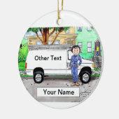 サービスバン、ホワイト – 女性 セラミックオーナメント (左)