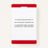 サービスパーソナライズされたドッグアレルギー警告ドッグフォト バッジ (裏面)