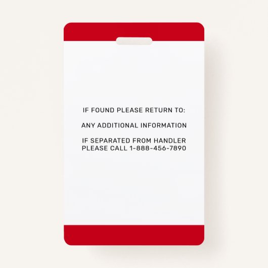 サービスパーソナライズされたドッグアレルギー警告ドッグフォト バッジ (裏面)