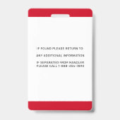 サービスパーソナライズされた犬の発作アラート犬の写真 バッジ (裏面)