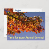 サービスポストカードビジネスHVAC炉の年次 案内ポストカード (正面/裏面)