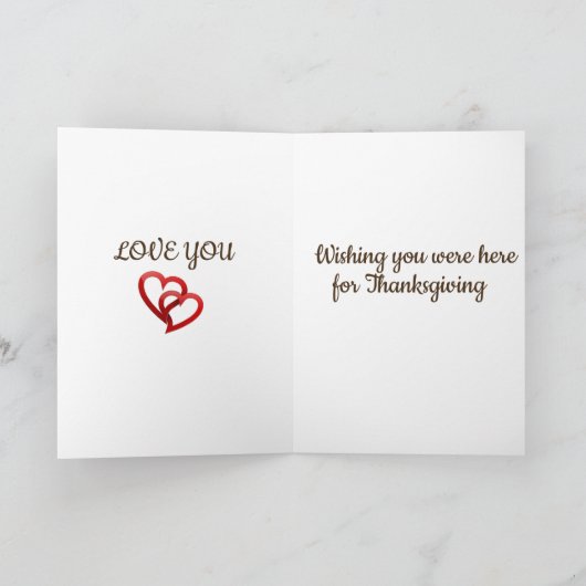 サービスマンまたはサービスウーマンの感謝祭 シーズンカード (内部)