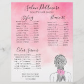 サービスメニューガール（三つ編みピンクの水彩）  レターヘッド (正面)