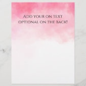 サービスメニューガール（三つ編みピンクの水彩）  レターヘッド (裏面)