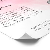 サービスメニュー ガール  編み込み ピンク 水彩 ポスター (角)