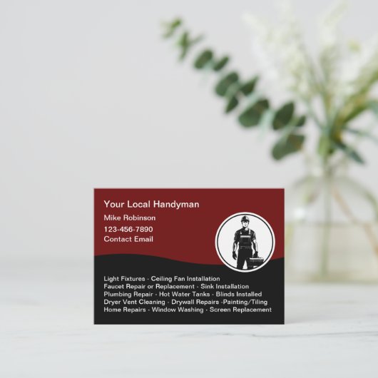 サービス一覧付き便利屋名刺 名刺 (スタンド正面)