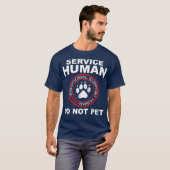 サービス人のおもしろい犬所有者感情的なサポート Tシャツ (正面フル)