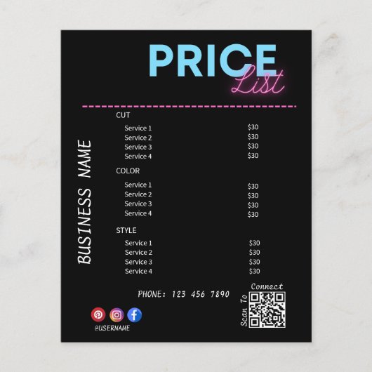 サービス価格表スキャンMeブラックマーケティング チラシ (正面)