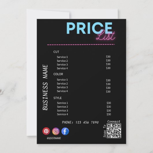 サービス価格表スキャンMeブラックマーケティング 招待状 (正面)