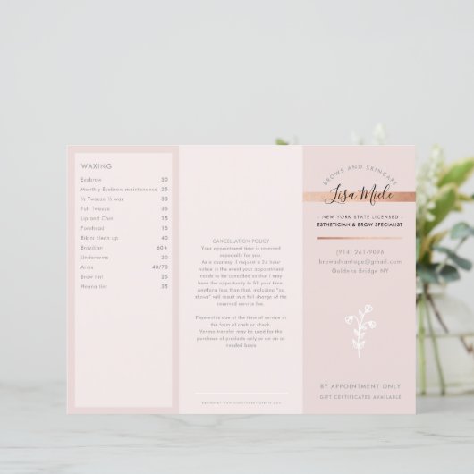 サービス価格表美しいサロンバラ金ゴールドピンク (スタンド正面)