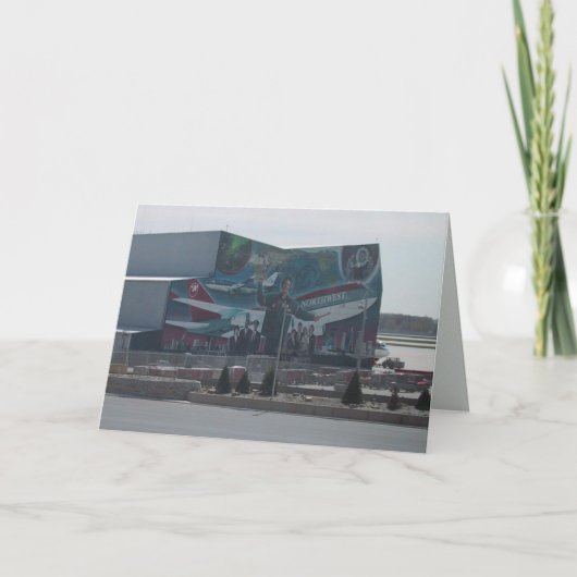 サービス建物上の北西航空の壁画 カード (正面)