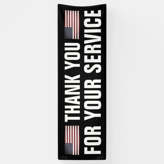 サービス愛国的な米国国旗のサインをありがとう 横断幕 (縦)
