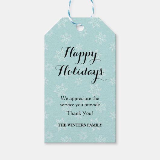 サービス提供者用のホリデーギフトラベル ギフトタグ (正面)