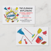 サービス業カードをきれいにするおもしろい 名刺 (正面/裏面)