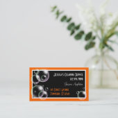 サービス業カードをきれいにするオレンジ泡 名刺 (スタンド正面)