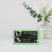 サービス業カードをきれいにする緑の泡 名刺 (スタンド正面)